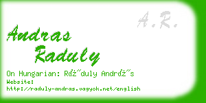 andras raduly business card